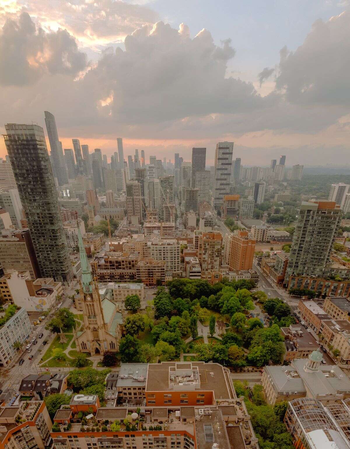 Toronto commercial building environment viewed from above