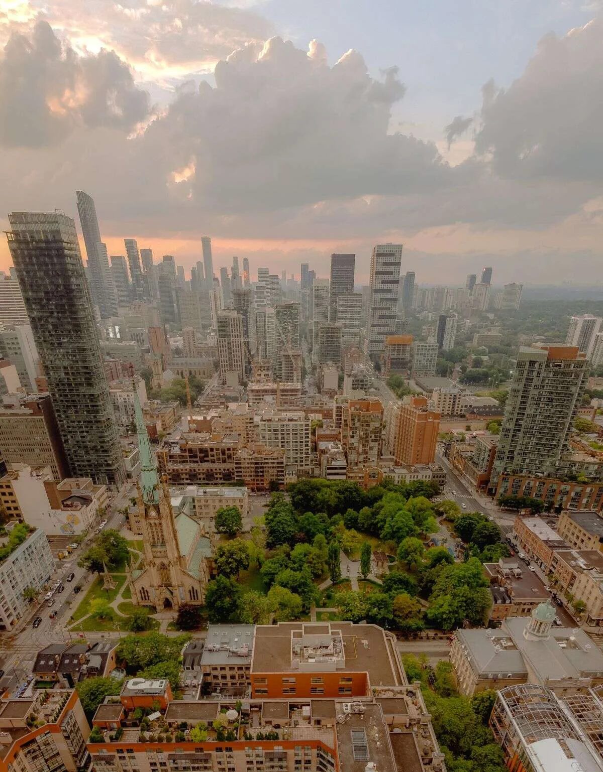 Toronto commercial building environment viewed from above